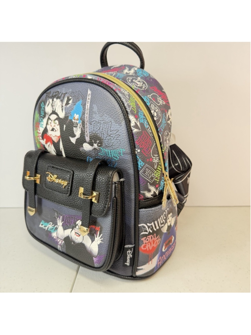 Disney Villains WandaPop 11” Vegan Leather Mini Backpack Authentic NWT
